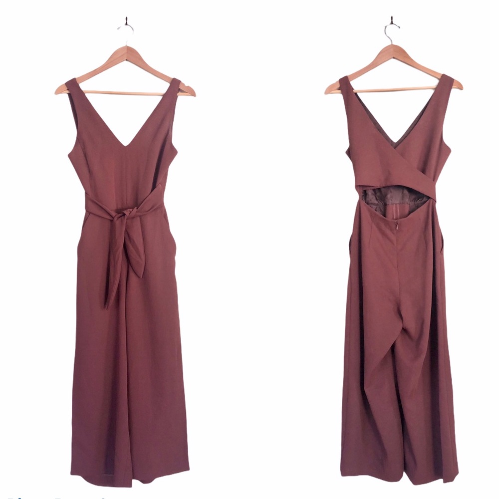✨RARE✨ WILFRED New Ecoulement V Wrap Jumpsuit in Cocoa Brown - Picture 3 of 10